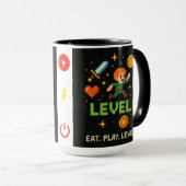 Pixel Gamer Mug – Level Up Retro Gaming Style Mok (Voorkant rechts)