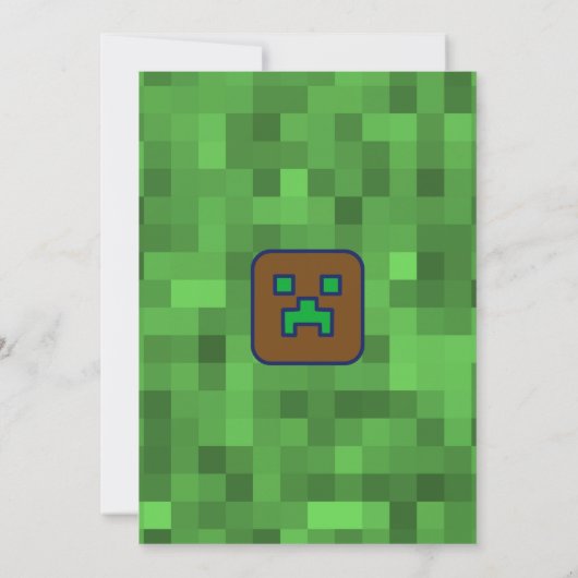 Pixel Gamer Niveau omhoog Verjaardag uitnodiging (Achterkant)