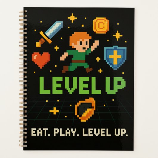 Pixel Gamer Planner – Level Up Retro Organizer (Voorkant)