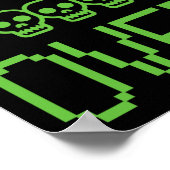 Pixel Gamer Skull Game Over Retro Video Game Arcad Poster (Hoek)