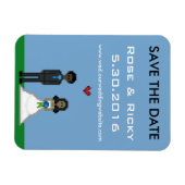 Pixel Gamer Sla de datum bruiloft magneet op (Horizontaal)