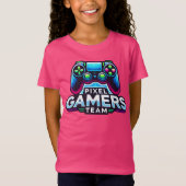 Pixel Gamers Team – Neon Princess Gaming T-shirt (Voorkant)