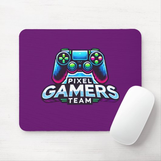 Pixel Gamers Team – Paarse Gamer Muismat (Met muis)