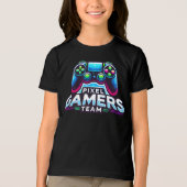 Pixel Gamers Team – Toekomstige Gamer Kinder Tri-Blend Shirt (Voorkant)