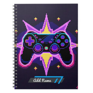Pixel Gaming Controller Notitieboek – bewerkbare n