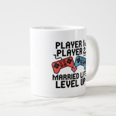 Pixel Gaming Couple Level Up Design Grote Koffiekop (Voorkant rechts)