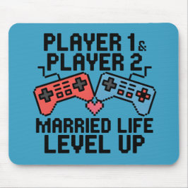 Pixel Gaming Couple Level Up Design Muismat