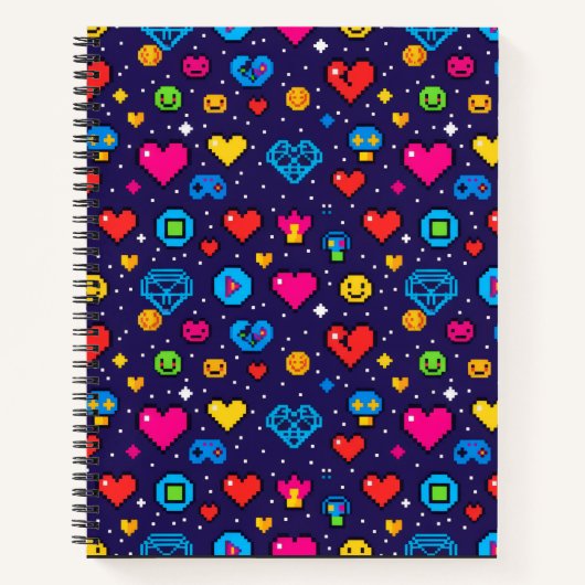 Pixel Gaming Esthetische Hardcover Notitieboek (Voorkant)