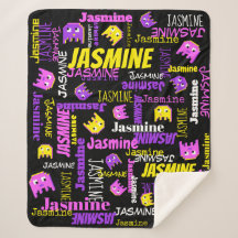 Pixel gaming roze gele zwarte meisjesnaam