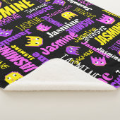 Pixel gaming roze gele zwarte meisjesnaam sherpa deken (3/4)