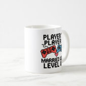 Pixel-gamingstel Level Up-ontwerp Koffiemok (Voorkant rechts)