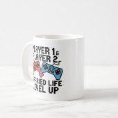 Pixel-gamingstel Level Up-ontwerp Koffiemok (Voorkant links)