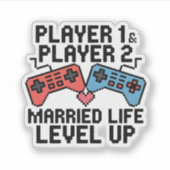 Pixel-gamingstel Level Up-ontwerp Sticker (Voorkant)