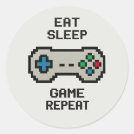 Pixel-gamingstickers – Leuke laptop- en console-de Ronde Sticker