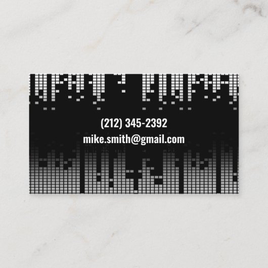 Pixel Geluidsbar Achtergrond Visitekaartje (Achterkant)