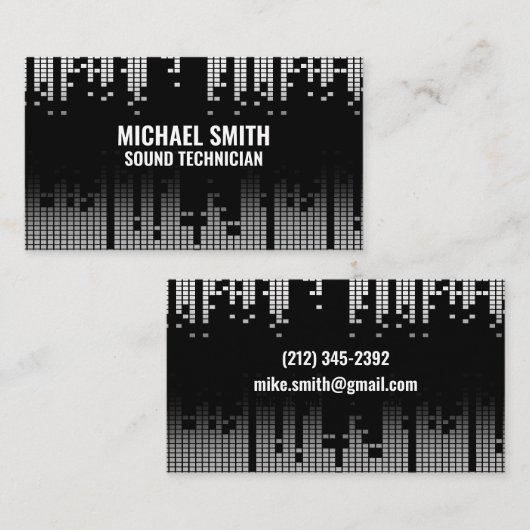 Pixel Geluidsbar Achtergrond Visitekaartje (Voorkant / Achterkant)