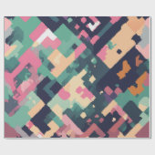 Pixel geometrisch cadeaupapier (Vlak)