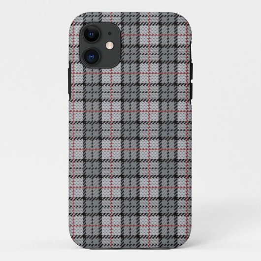 Pixel geplakt in grijs met rode streep Case-Mate iPhone case (Achterkant)