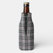 Pixel geplakt in grijs met rode streep flesjeskoeler (Fles Achterkant)