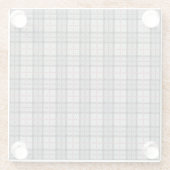 Pixel geplakt in grijs met rode streep glazen onderzetter (Achterkant)