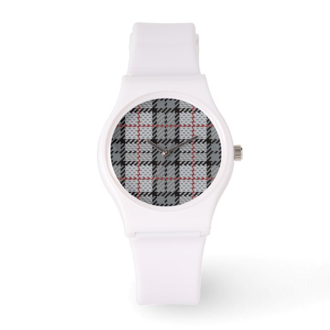 Pixel geplakt in grijs met rode streep horloge (Voorkant)
