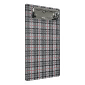 Pixel geplakt in grijs met rode streep mini klembord (Schuin)