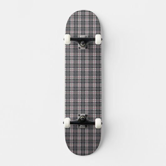 Pixel geplakt in grijs met rode streep skateboard (Voorkant)