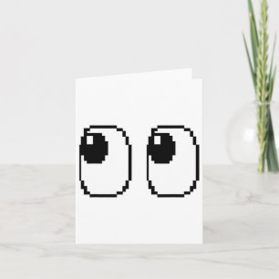 Pixel Ghost Eyes Halloween Game Group Kostuum Kaart