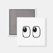 Pixel Ghost Eyes Halloween Game Group Kostuum Magneet (Voorkant / Achterkant)