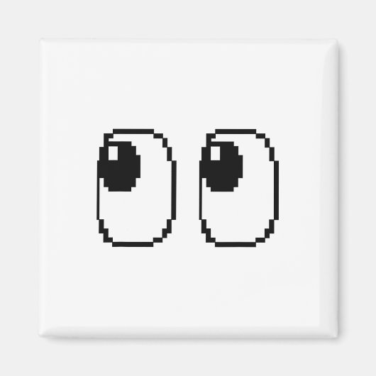 Pixel Ghost Eyes Halloween Game Group Kostuum Magneet (Voorkant)