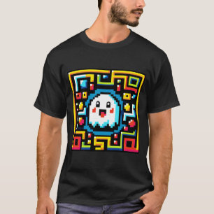 Pixel Ghost Maze - Retro Arcade-geïnspireerde gami T-shirt
