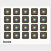 Pixel Ghost Maze - Retro Arcade-geïnspireerde gami Vierkante Sticker (Vel)