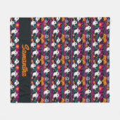 Pixel Ghosts Halloween trui patroon Fleece Deken (Voorkant (Horizontaal))