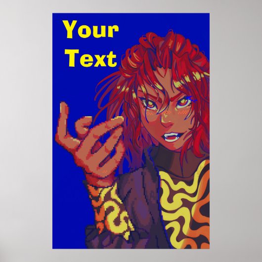 Pixel girl changing pixel art poster (Voorkant)