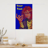 Pixel girl changing pixel art poster (Keuken)
