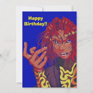 Pixel girl, happy Birthday! Feestdagenkaart