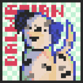 Pixel girl vierkante button 5,1 cm