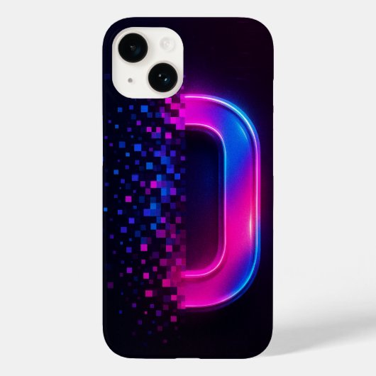 Pixel Glitch iPhone Case – Cyberpunk Esthetische G (Achterkant)