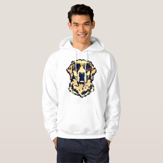 Pixel Golden Retriever Hoodie (Voorkant volledig)