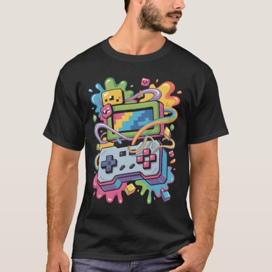 Pixel Graffiti Storm T-shirt (Voorkant)