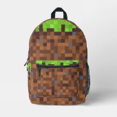 Pixel gras gamer verjaardag  bedrukte rugzak (Voorkant)
