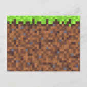 Pixel gras gamer verjaardag  briefkaart (Voorkant)