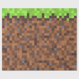 Pixel gras gamer verjaardag  cadeaupapier