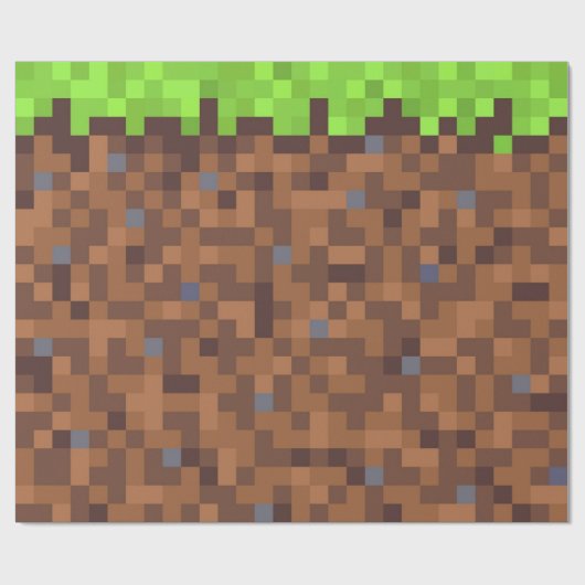Pixel gras gamer verjaardag  cadeaupapier (Vlak)
