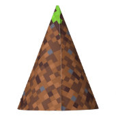 Pixel gras gamer verjaardag  feesthoedjes (Achterkant)