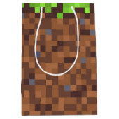 Pixel gras gamer verjaardag  medium cadeauzakje (Voorkant)