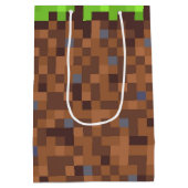 Pixel gras gamer verjaardag  medium cadeauzakje (Achterkant)