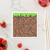 Pixel gras gamer verjaardag  servet (Insitu)