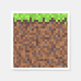 Pixel gras gamer verjaardag  servet