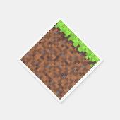 Pixel gras gamer verjaardag  servet (Hoek)